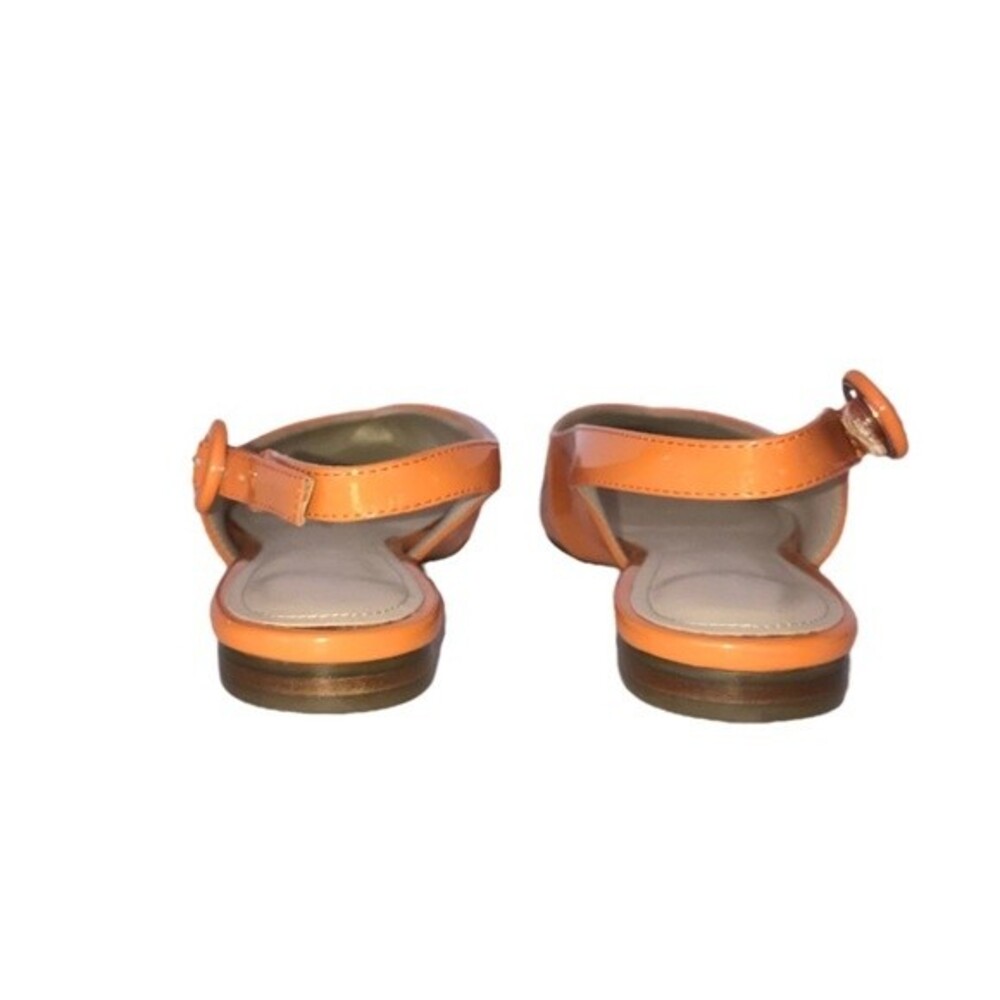 Marc Fisher Anson Slingback Ballet Flats Orange Patent Faux Leather Shoes Size 6 - Picture 6 of 8